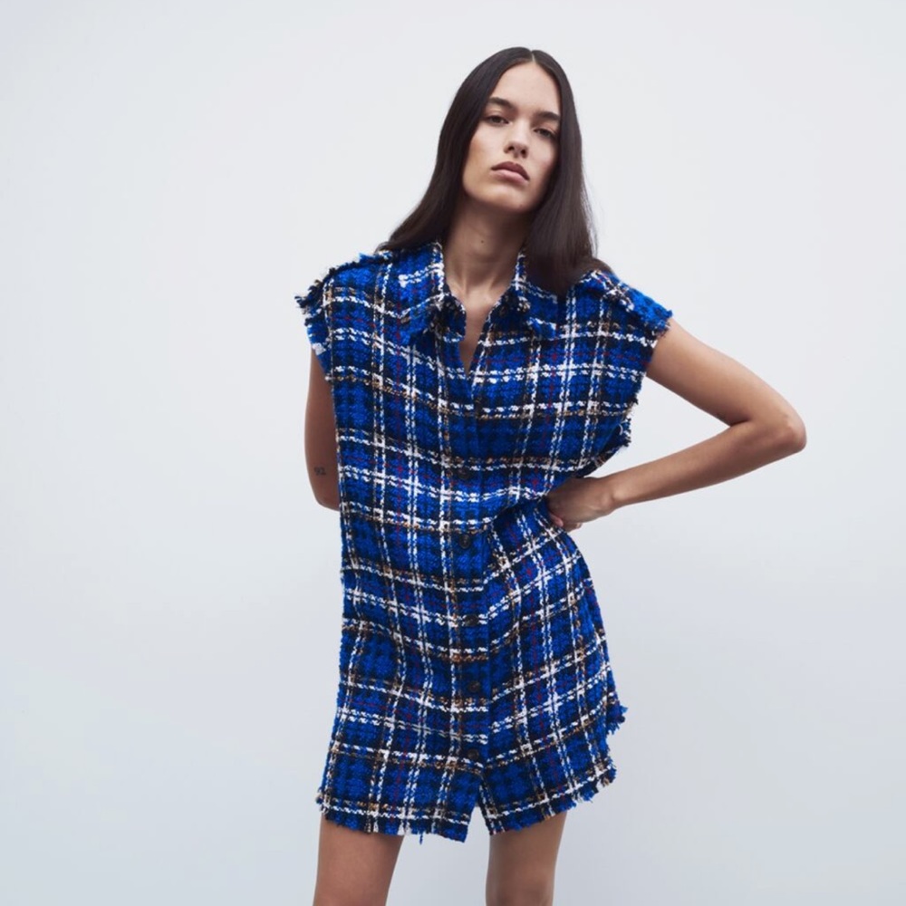 Zara Tweed Overshirt Vest